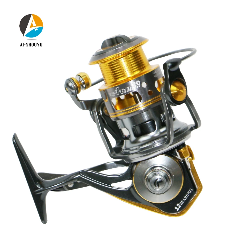 

AI-SHOUYU Spinning Fishing Reel 5.1:1 Full Metal Fishing Reel Max Drag 6kg 2000/3000/4000/5000/6000 11+1BB Carp Fishing Reel