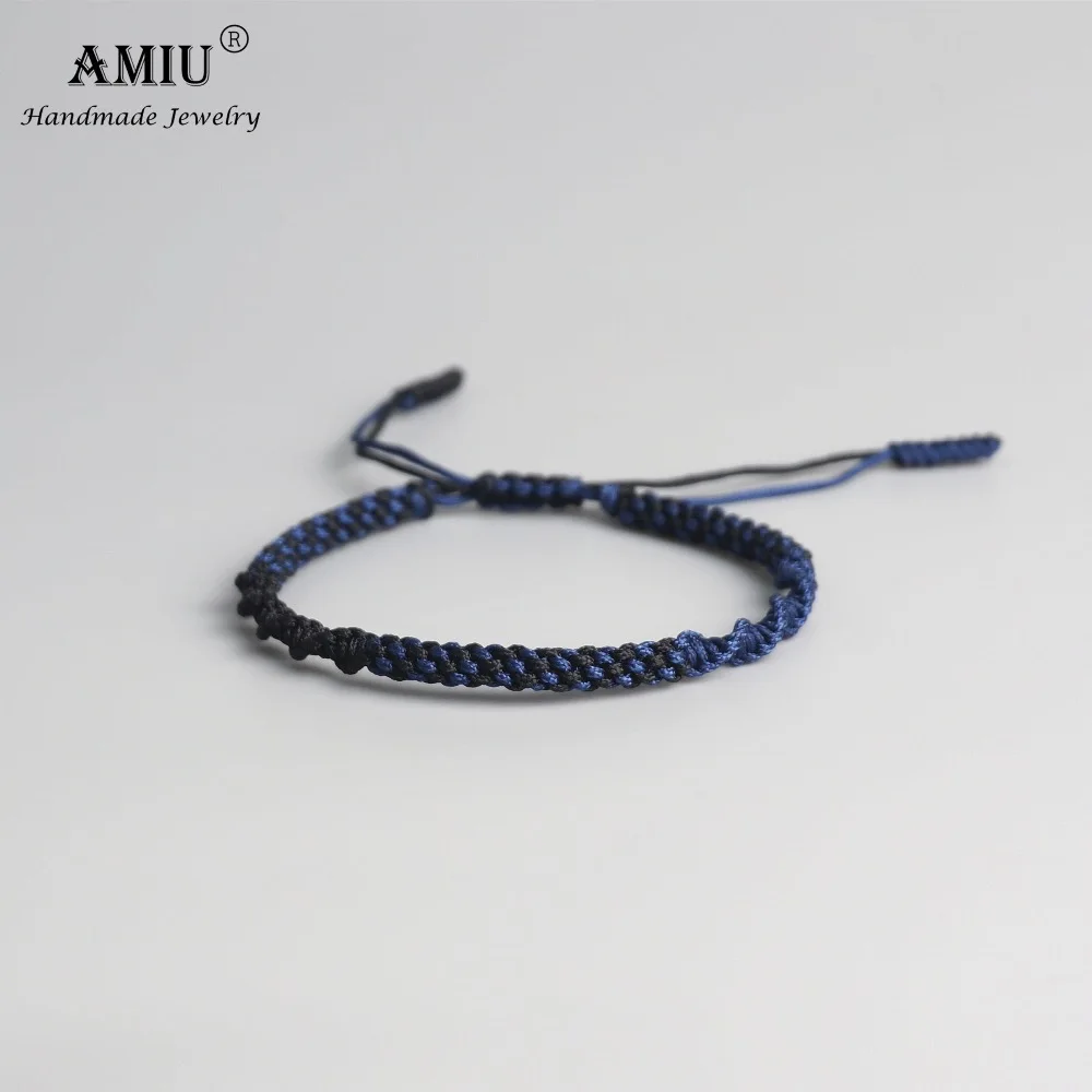 AMIU тибетский буддийский счастливый Шарм тибетские браслеты и браслеты для женщин и мужчин ручной работы узлы Deongare веревка желать подарок браслет