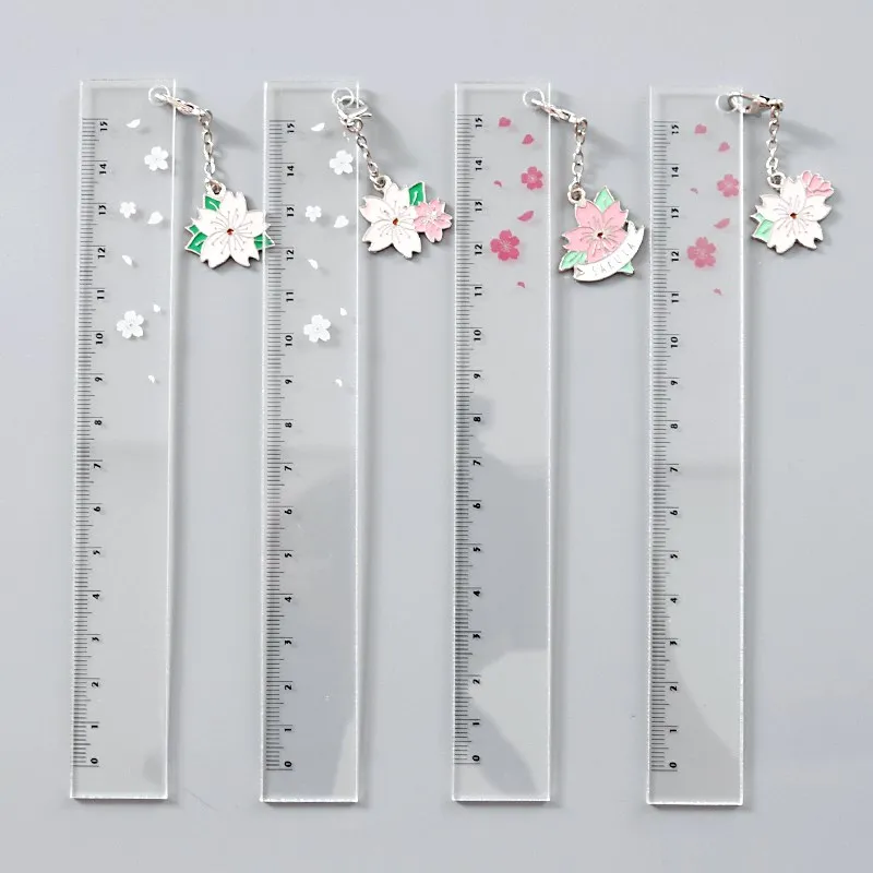 

15cm Kawaii Unicorn Straight Ruler Cute Transparent Plastic Template Scale Drawing Rulers For School Korean Stationery