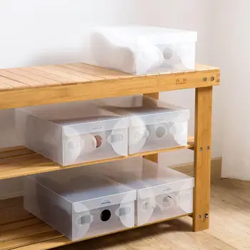 

5Pcs/set Plastic Shoe Box Transparent Clear Storage Boxes Foldable Shoes Case Holder Shoes Organizer Cases Boxes Space Save