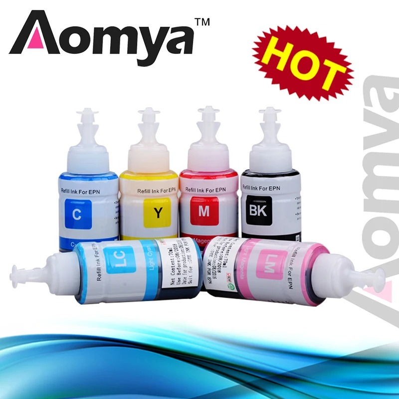 

Aomya 6colors 3Lots 18pcs Dye Based Refill Ink Kit for Epson L800 L801 Cartridge T6731 T6732 T6733 T6734 T6735 T6736 Printer Ink