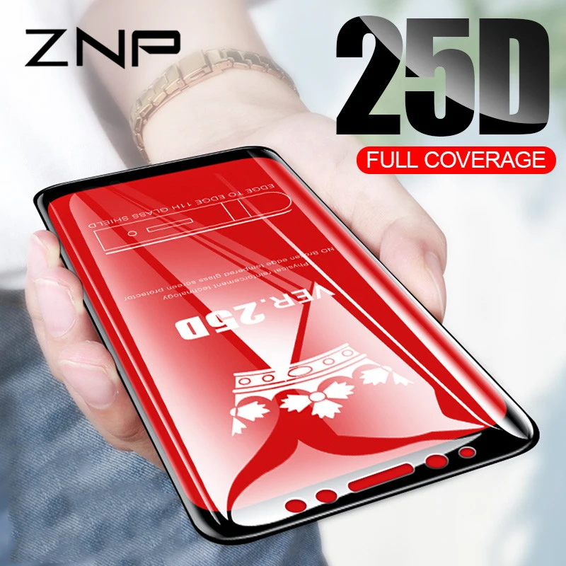 

ZNP 25D Protective Glass For Samsung Galaxy A3 A5 A7 J3 J5 2017 Tempered Glass For J4 J6 A8 A6 Plus 2018 Screen protector film