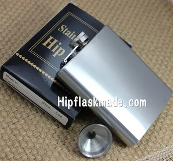

FEDEX or DHL FREE SHIPPING! 150PCS/LOT 6OZ stainless steel hip flask with free funnel and retail box