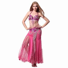 Г. танец живота костюмы Цыганская юбка Для женщин качества сценический костюм Костюмы комплект бюстгальтер поясом рыбий хвост