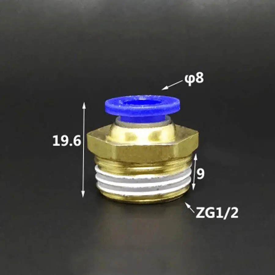 DN15 G 1/2 &quotBSP Мужской x Fit Tube OD 8 мм латунный пневматический шланг Быстрый