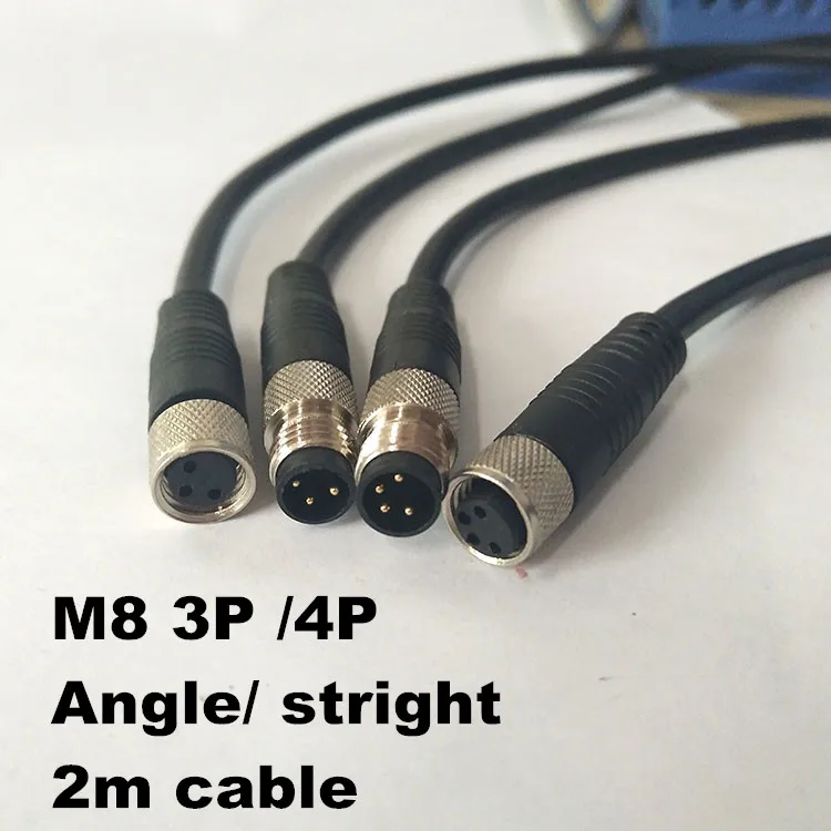 Sensor conector M8 Enchufe Macho Hembra Tornillo Roscado coutbing 3 4 Pines un typtb