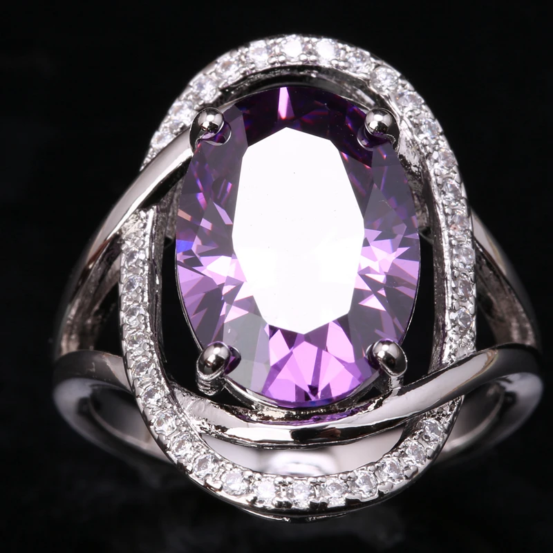 

Purple Zircon 925 Sterling Silver Trendy Party Jewelry Ring US# Size 6 / 7 / 8 / 9 S1563