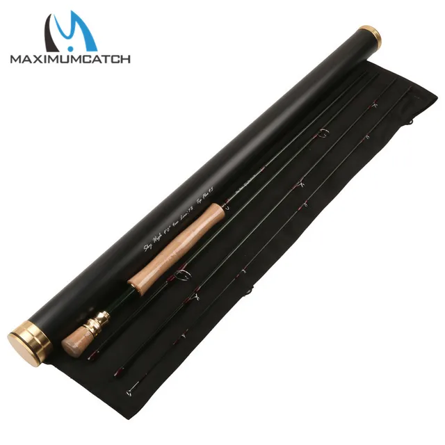 Cheap Maximumcatch Skyhigh 9FT 8wt 4 Piece Fly Rod Fast Action Fly Fishing Rod with Carbon Fiber Fod Tube and Rod Cloth sock