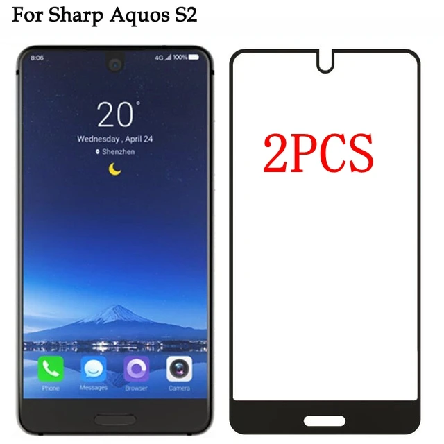 

2PCS Full Cover Tempered Glass For Sharp Aquos S2 Screen Protector protective film For Sharp Aquos S2 FS8010 glass