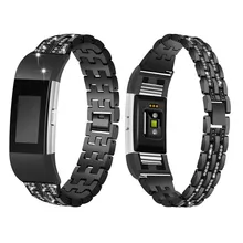 Нержавеющая сталь Смотреть ремешок для FitbitCharge 2 замена металлический браслет регулируемой посадки бит заряда 2 группа с горный хрусталь
