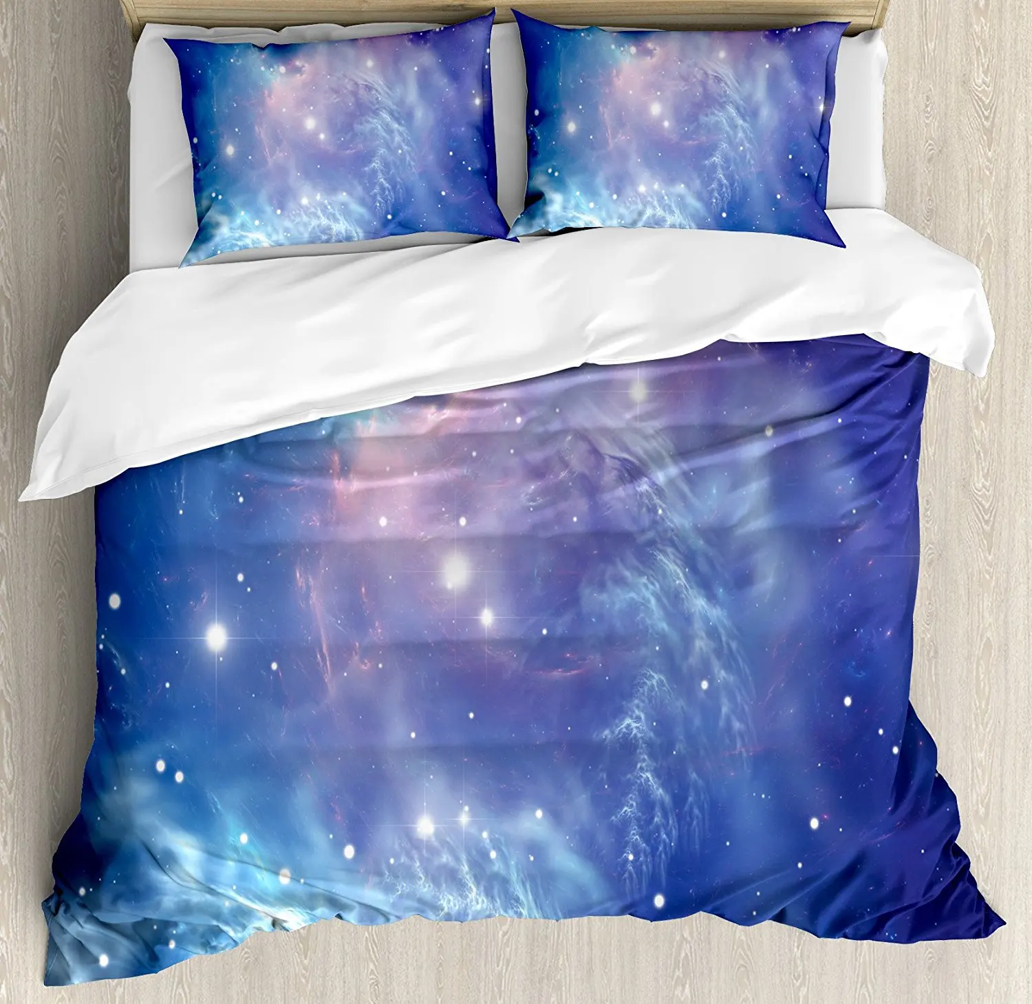 

Space Decorations Duvet Cover Set Outer Space Nebula in the Galaxy with Star Clusters Mysterious Astronomy Art Print Bedding Set
