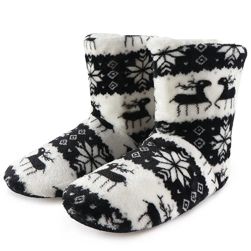 Slippers For Women Winter Furry Slides Women House Slippers Femme Warm Indoor Shoes Fur Christmas Socks Shoes Pantuflas Mujer