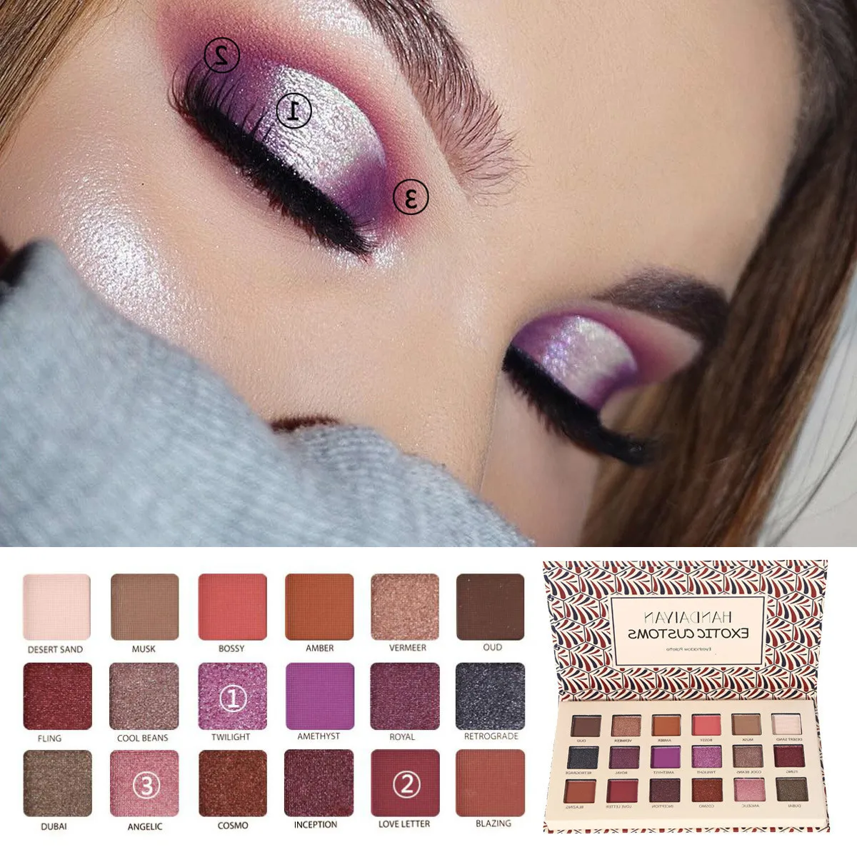 

HANDAIYAN Matte Glitter Shimmer Palette Diamond Eyeshadow Palette Eye Shadow Korean Makeup