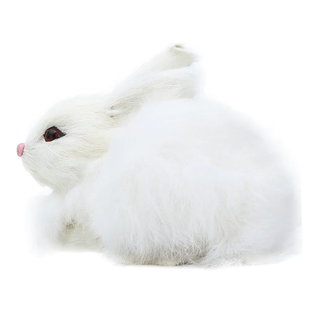 Моделирование мини-кролик животное модель Фигурка заяц фигурка миниатюра для домашнего декора украшения дома аксессуары маленькие украшения - Цвет: White