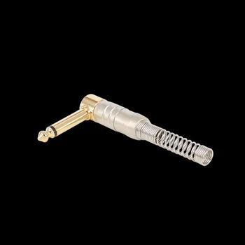 

20pcs 6.35mm Connector Mono-channel Microphone Plug Sound Adapter Jack 6.5mm Gold-plated Welding Line Rectangular Elbow Spring