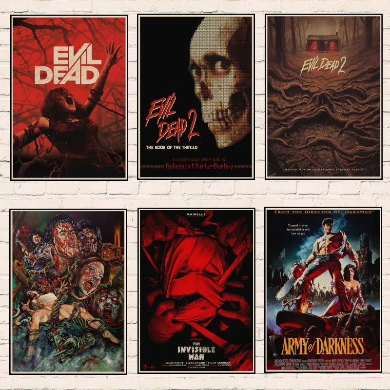

The Evil Dead Movie Posters Retro Kraft Paper Posters Wall art Decorative Picture Living Room Home Decor Wall stickers
