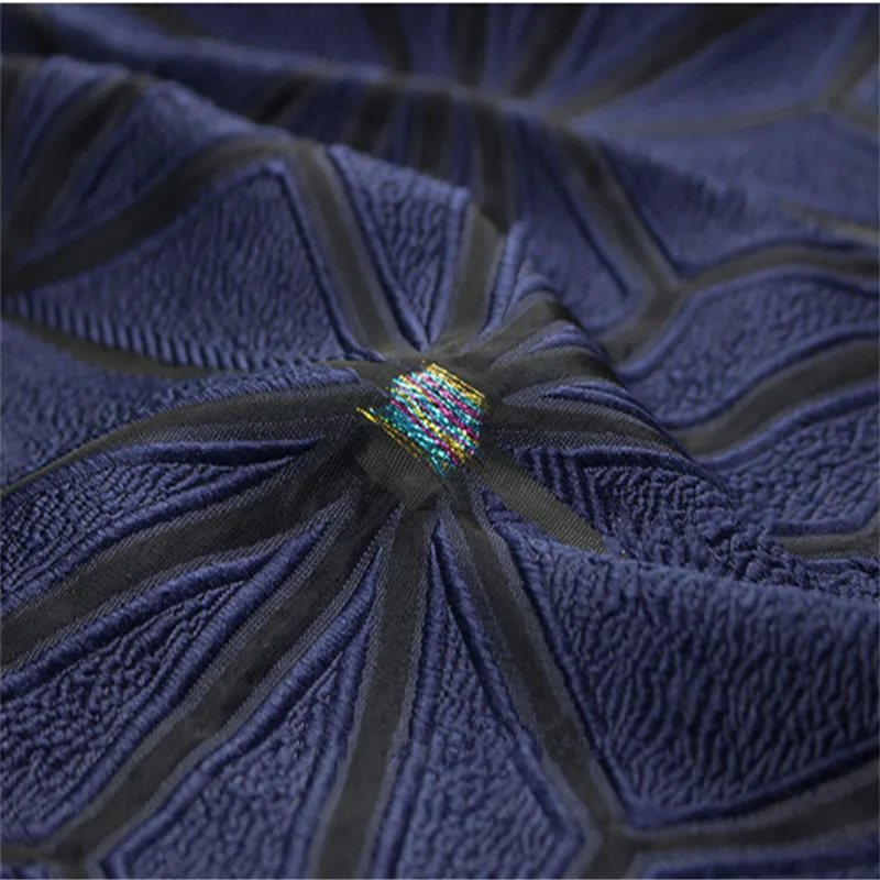 SASKIA 1 метр органза жаккардовая парча ткань африканский кружевной текстиль шитье для платья одежда материал Лоскутные ткани темно-синий Diy