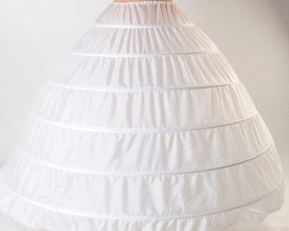 Новые белые юбки с 6 кольцами, пышные бальные платья, свадебные платья, Свадебный подъюбник, аксессуары для невесты, Кринолины