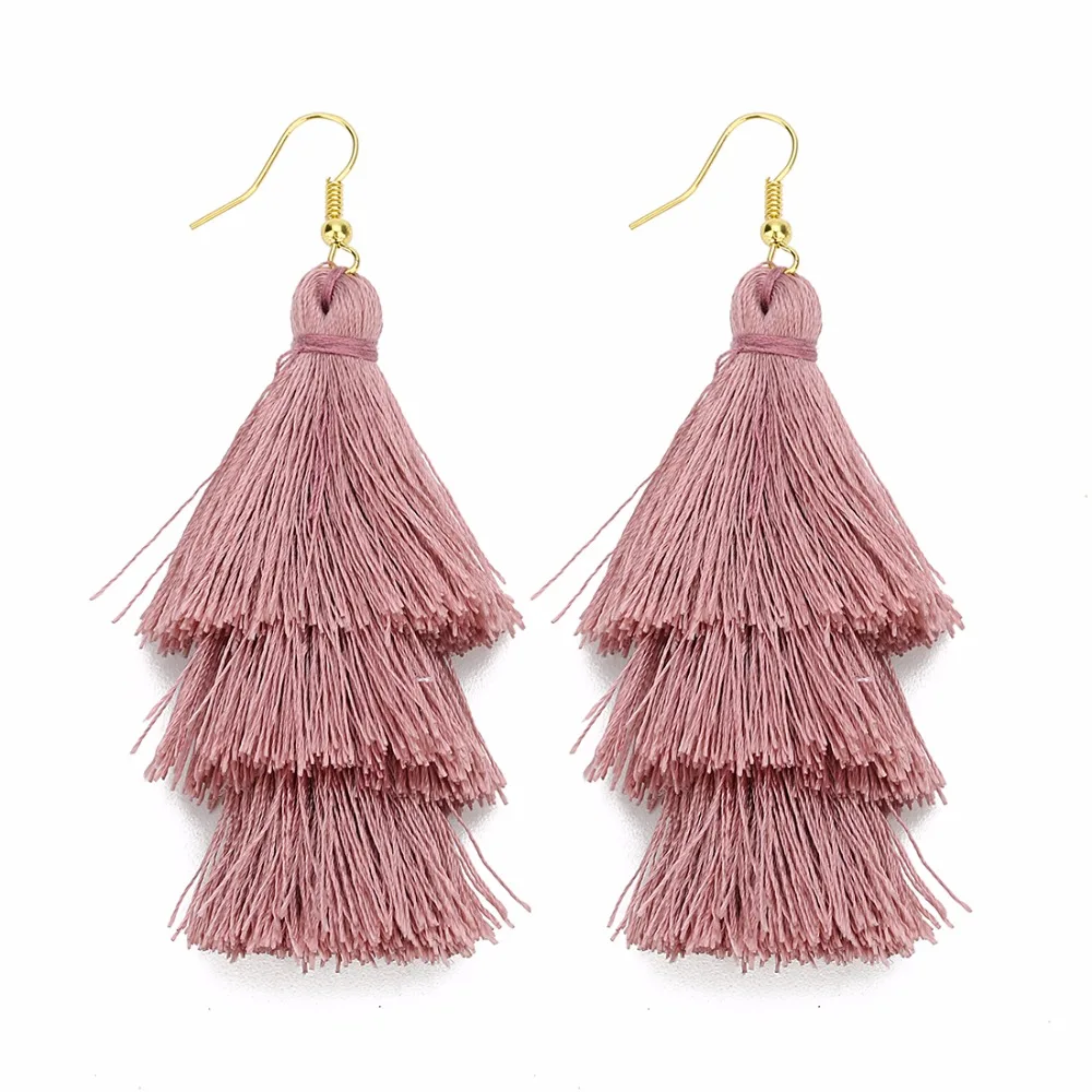 LOULEUR 3 Layered Bohemian Fringed Cheap Statement Tassel Earrings High Quality Brand Fashion Women Drop Dangle Earring Jewelry