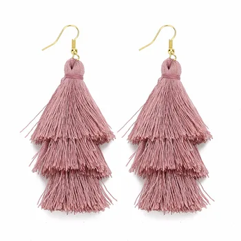 LOULEUR 3 Layered Bohemian Fringed Cheap Statement Tassel Earrings High Quality Brand Fashion Women Drop Dangle Earring Jewelry