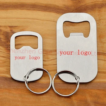 

100pcs Protable Keychain keyring Stainless Steel opener Beer Bottle Opener Big and small size Can customize logo C2801