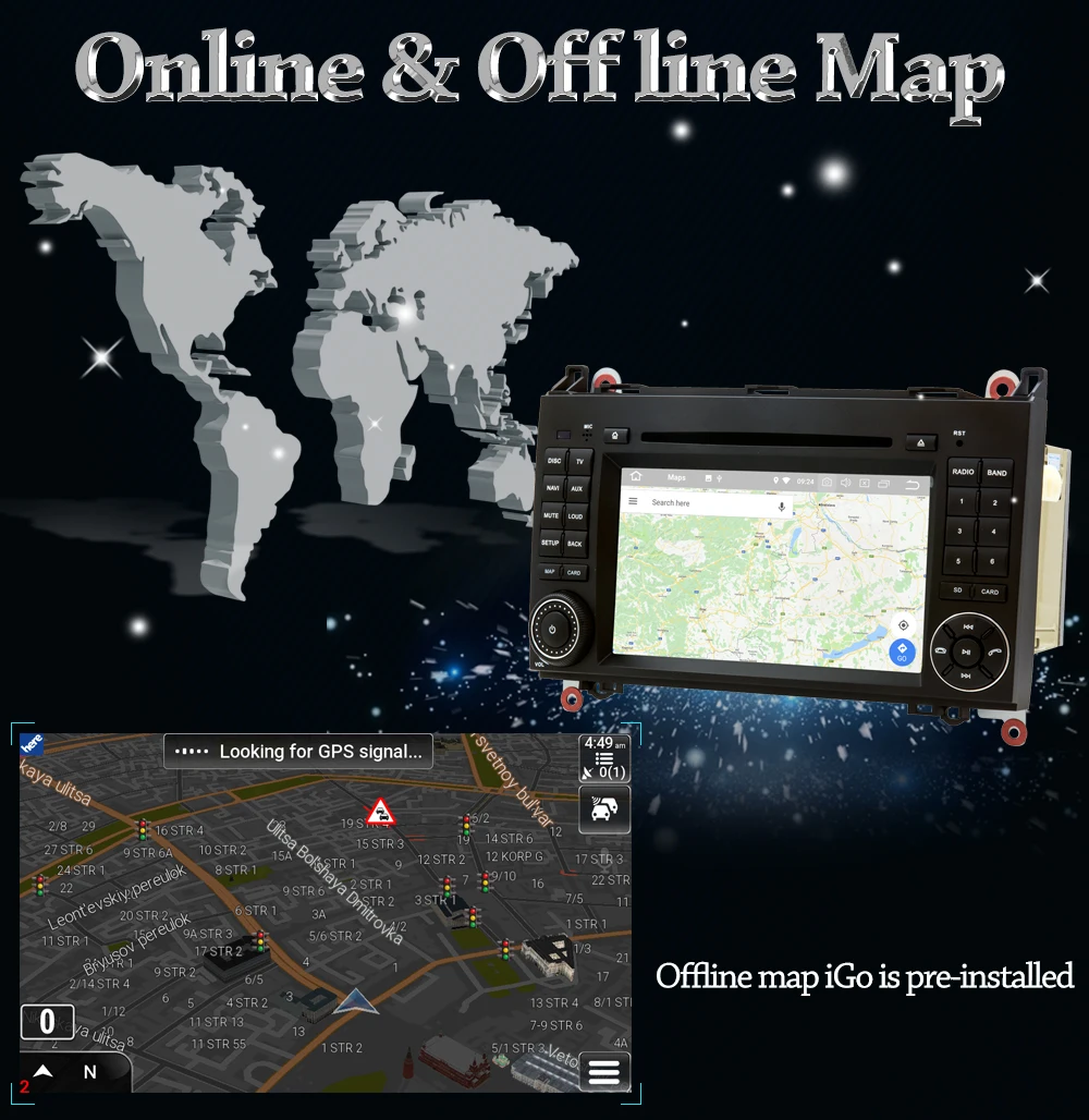 Clearance Owtosin Car Radio Multimedia Video Player Navigation GPS Android 9.0 For Mercedes Benz A-Class W169 B-Class W245 Sprinter Viano 10