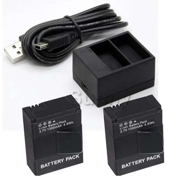 Батарея (2 шт) + двойной Зарядное устройство для GoPro AHDBT-201, AHDBT-301, ahdbt-302, AHDBT 201/301/302, ahdbt201, AHDBT301, ahdbt302