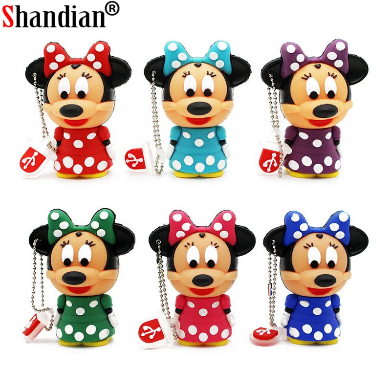 

SHANDIAN Mickey Mouse Memory stick cartoon pen drive 4gb 8gb pendrives 32gb Mickey usb flash drive 16gb 64gb usb gift