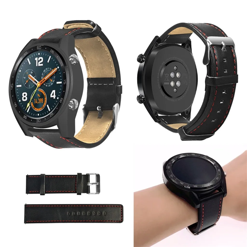 Кожаный ремешок для часов, сменный ремешок для huawei Watch GT Active, 46 мм, Honor Magic, умные аксессуары, ремешки для часов, браслет, ремешок