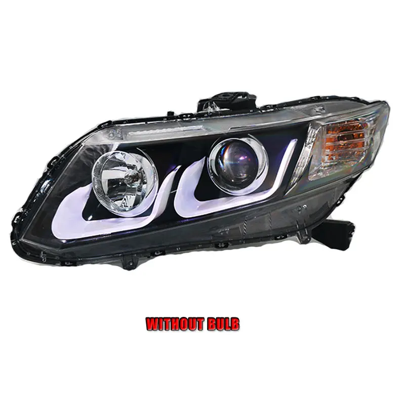2 шт. светодиодный фары для Honda civic 2012- светодиодный Автомобильные фары ангельские глазки комплект ксеноновых фар, Высокопрочная конструкция протовотуманная подсветка Габаритные огни - Цвет: without bulb