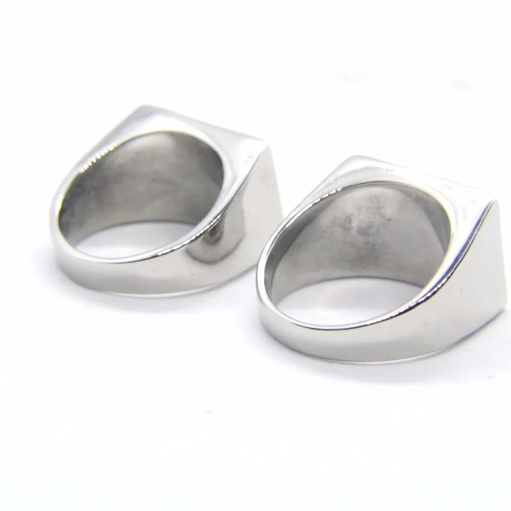Прямая поставка Размеры 7~ 14 модные эпоксидная буква кольцо 316L Нержавеющая сталь ювелирные изделия Байкер кольцо