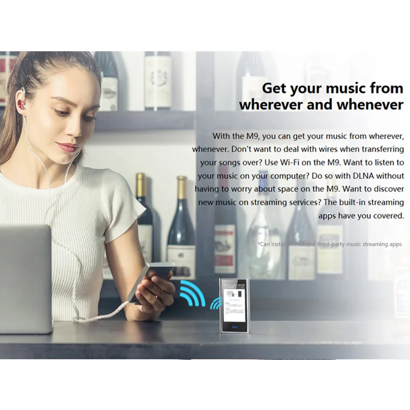 FiiO M9 HIFI AK4490EN * 2 Сбалансированный wifi USB DAC DSD Портативный Аудио MP3 плеер с высоким