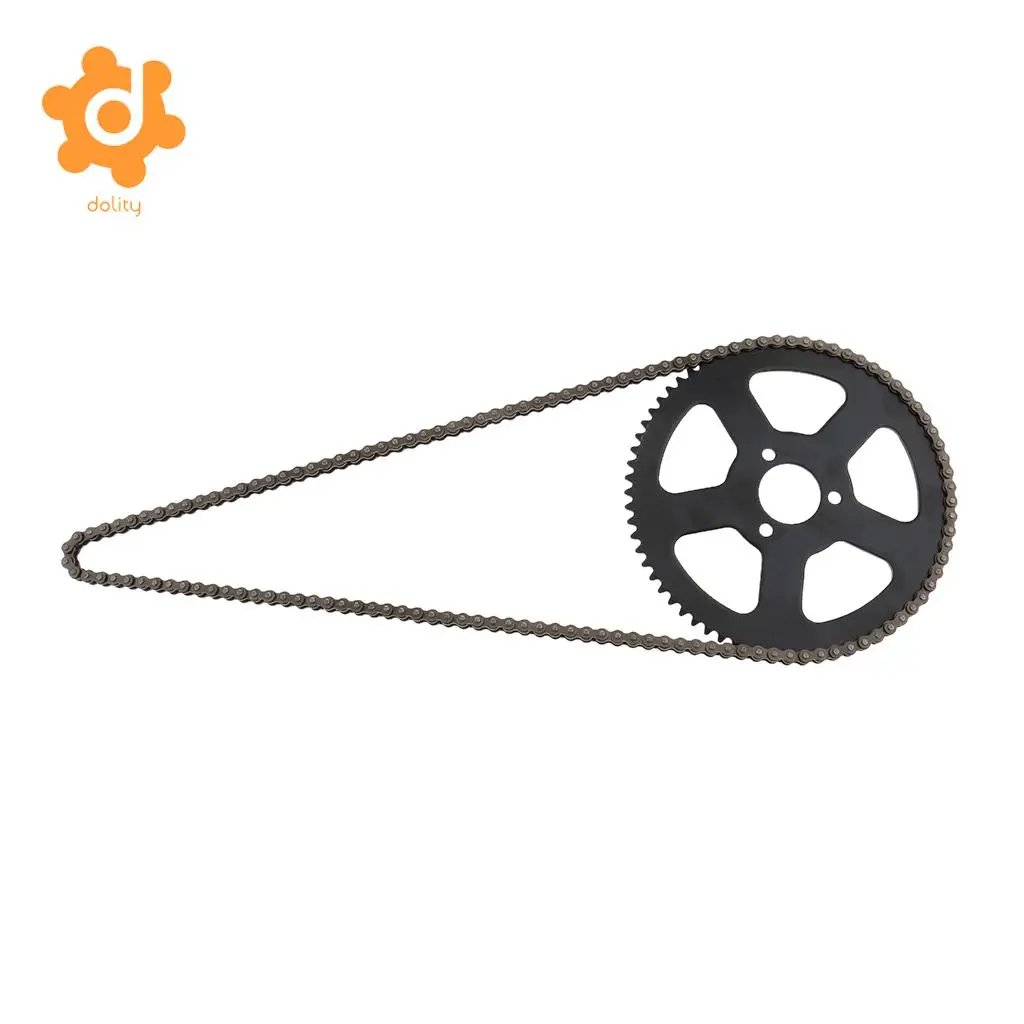 25H 68T 68 Tooth Rear Sprocket + 68 Links Chain for 49cc 2 Stroke Mini Pocket Bike
