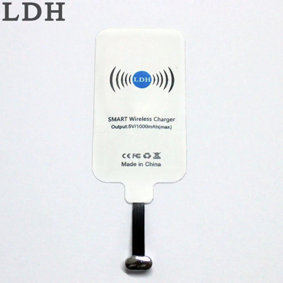 LDH универсальное Qi Беспроводное зарядное устройство приемник зарядка ультратонкая катушка Micro USB/type C адаптер для iphone 7 7S 5S 5G SE 6 6S Plus - Тип штекера: High end metal head