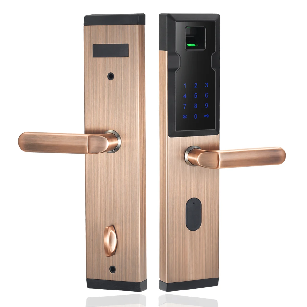 Koop Engels Voice Besturingssysteem Elektronische Biometrische Vingerafdruk Deurslot Toetsenbord Digitale Combinatie Code Deurslot Smart Entry