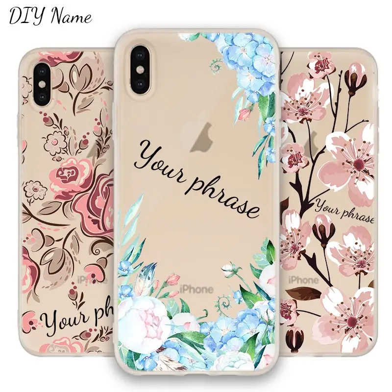 

DIY Name Custom Design Print Case Cover For iPhone XS XR Max 4 4s 5 5s SE 6 6s 7 8 Plus X11 Pro 2019 Soft Phone TPU 09