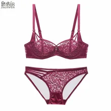 Полый сексуальный кружевной комплект нижнего белья, ультра тонкий женский комплект с бюстгальтером, прозрачный кружевной сексуальный бюстгальтер с получашками, сексуальное нижнее белье, пуш-ап бюстгальтер, набор трусов