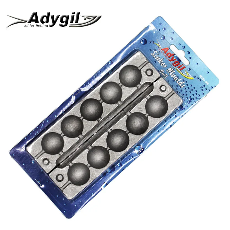 Adygil DIY рыболовный шар грузило прессформы ADBASM/#9 шариковый грузило 115 г 5 полостей - Цвет: silvery