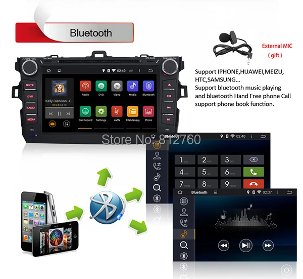 Excellent Quad Core 1024*600 HD Double 2 Din Android 5.1.1 Car GPS Navigation For Toyota Corolla Car DVD Player car Radio Head Unit+mic 4