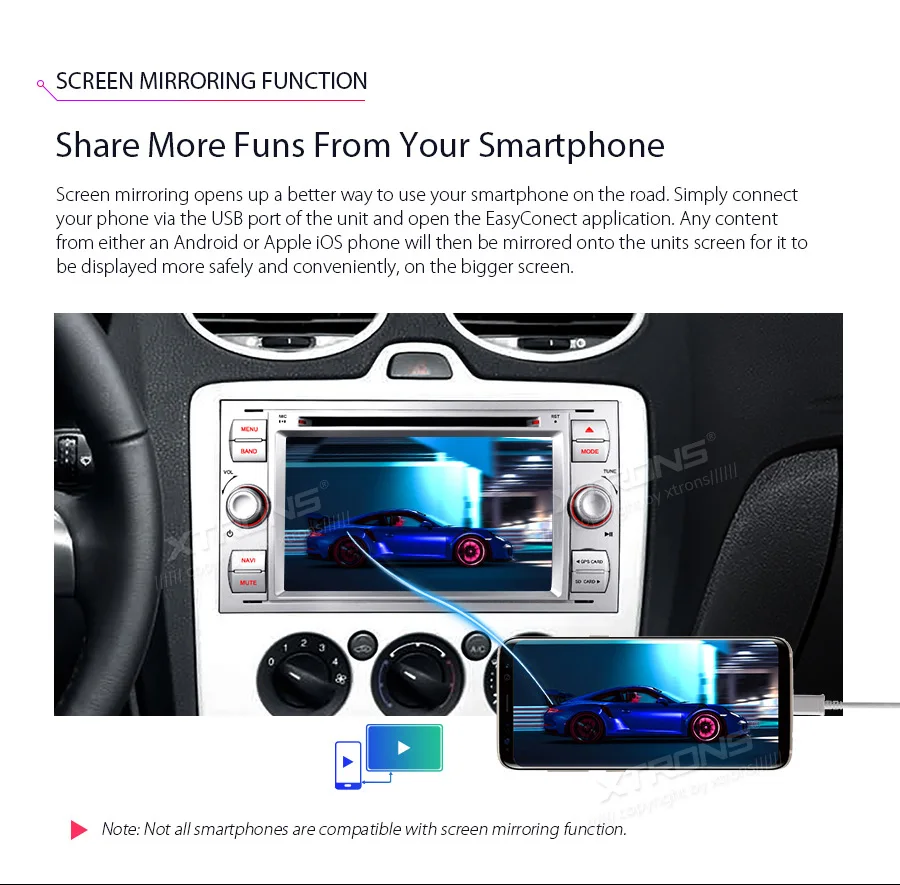 Excellent XTRONS 7" Android 8.1 Octa Core Car Stereo DVD Player Radio GPS Navigation for FORD Focus II C-Max 2005 2006 2007 Fusion Transit 9