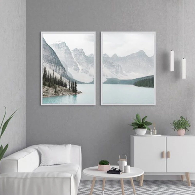 Mountain Lake Canvas Prints Home Decoration
