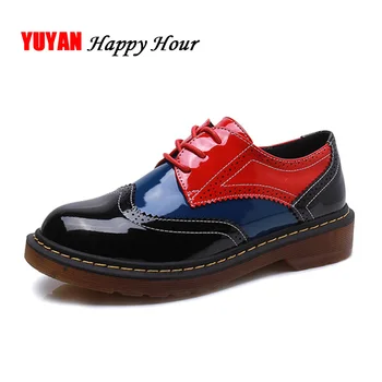 

Fashion Brogue Shoes Women Casual Shoes Leather Brand Footwear Women's Flats Sweet Girls Students Shoes A241