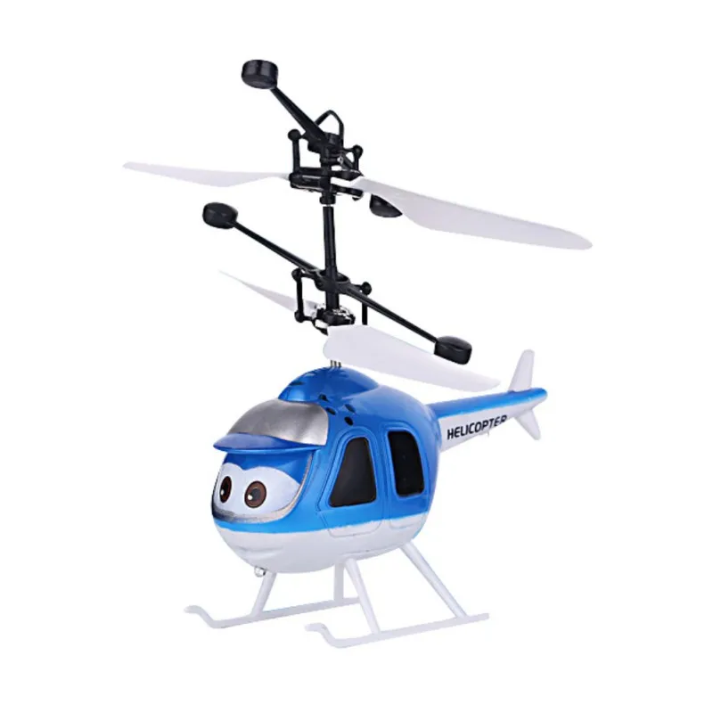 Мини Инфракрасный датчик Вертолет Самолет 3D гироскоп Helicoptero Электрический микро вертолет игрушка подарок для детей - Цвет: Синий