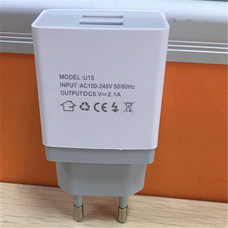 

U15 Dual USB Mobile Fast Charger EU Quick Charging 5V 2.1A Adapter Micro USB &Type C Date Cable for iphone samsung huawei xiaomi