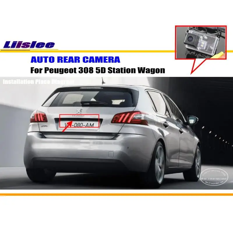 Автомобильная камера для peugeot 308 5D Универсал-камера заднего вида резервная Парковая камера NTST PAL светильник номерного знака