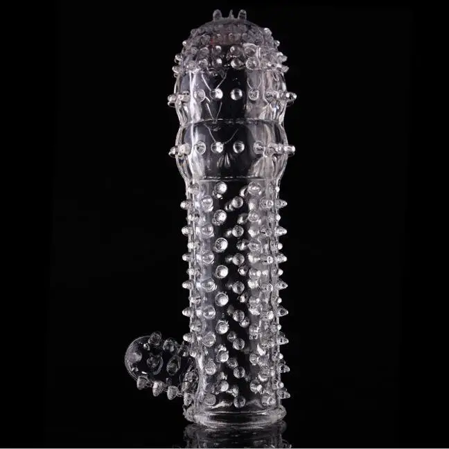 Sex Toys 2pcs Spike Clitoris Massage Delay Penis Sleeve lasting Enlargement Crystal Vibrator Condom erection aid extend
