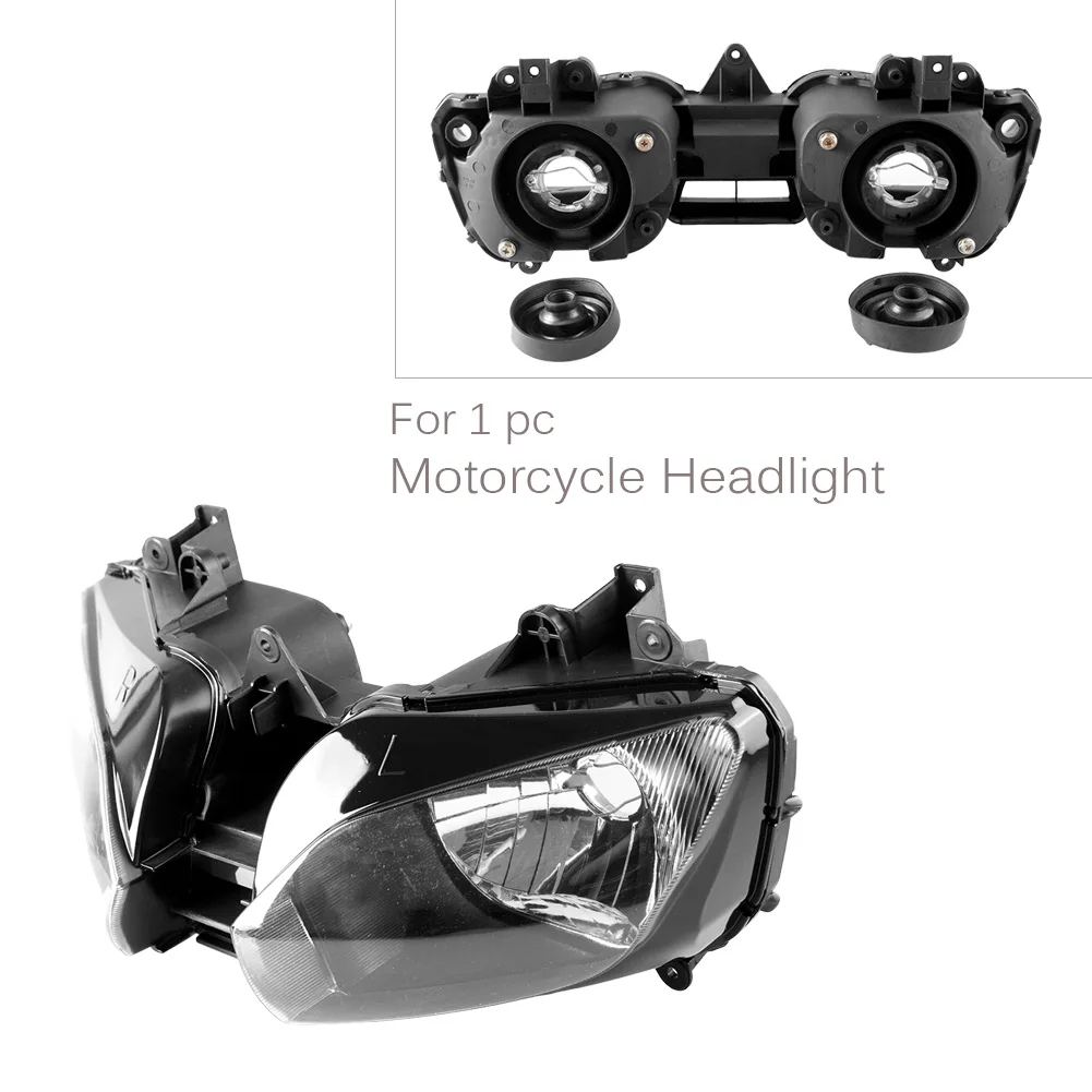 Передняя фара мотоцикла для Yamaha YZF R6 1999 2000 2001 2002, фара мотоцикла, черный цвет