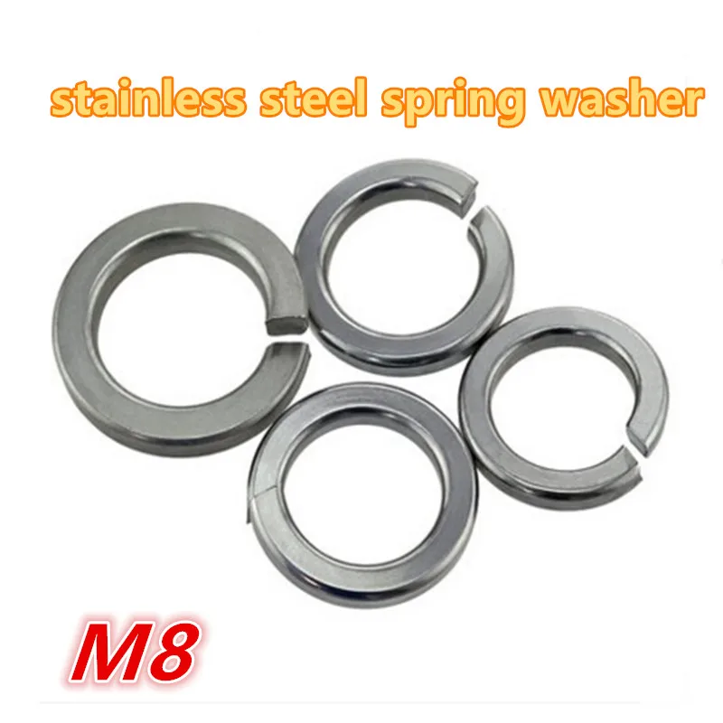 200pcs m8 304 stainless steel a2 70 spring washer / gasket split lock