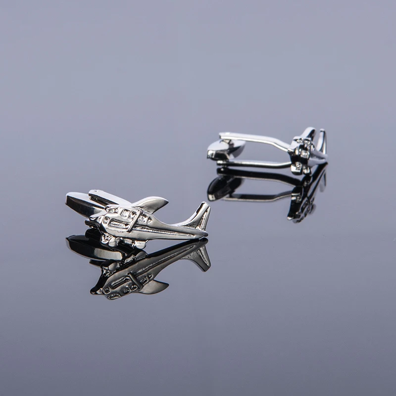 New High Quality Mens Design Airplane Cufflinks Helicopter Aircraft Cuff Links For Business Shirt Wedding Gift Free Shipping