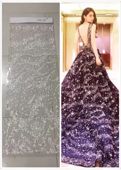 

Free shipping Embroidered Lace, Gauze Croissant Retro SYJ-51616 Embroidery Florals Bridal Gown Veil Gauze Fabric Luxury